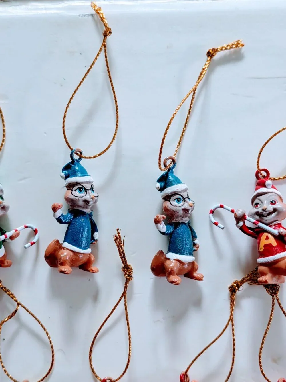 Lot of 10 VTG Alvin & Chipmunks Christmas Ornaments Mini Figures Santa 90s Rare
